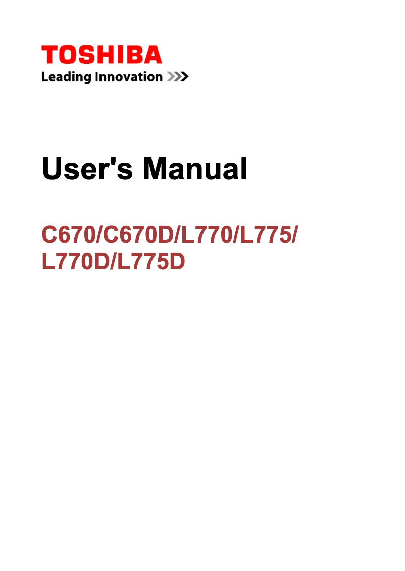 Imagen de la primera página del manual del dispositivo Satellite L770D