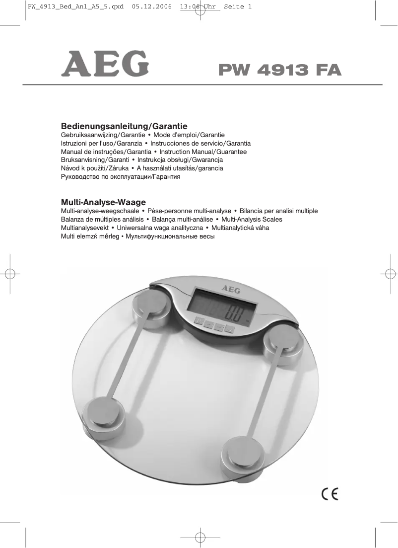 Imagen de la primera página del manual del dispositivo PW 4913 FA