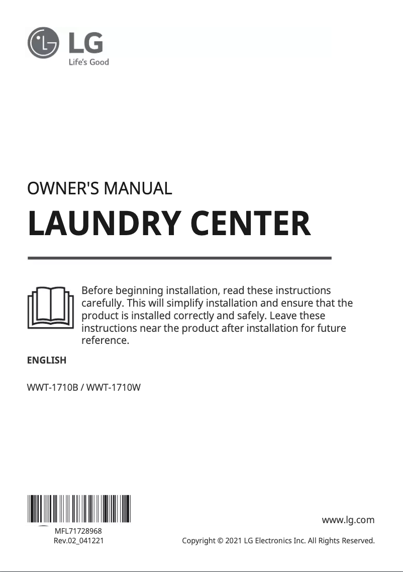 Página nº 1 - Manual de usuario LG WWT-1710W