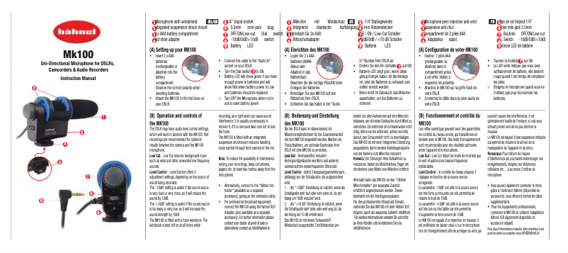 Imagen de la primera página del manual del dispositivo MK100