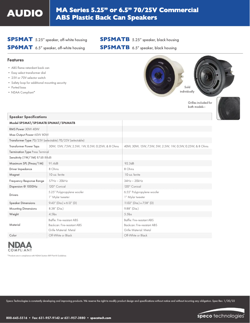 Imagen de la primera página del manual del dispositivo SP6MATB