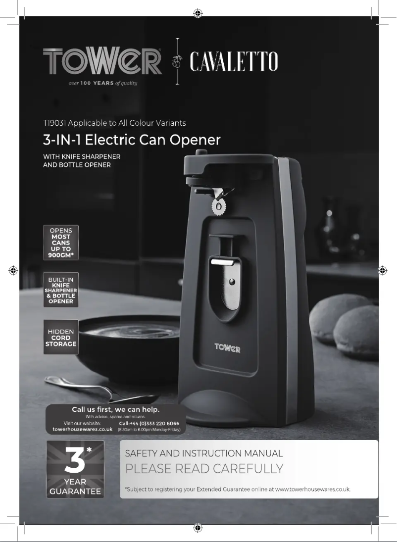 Página 1 del manual Manual de usuario Tower Cavaletto T19031