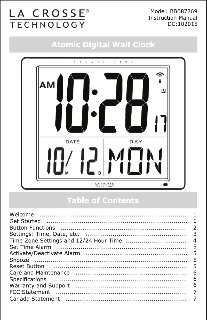 Página 1 del manual Manual de usuario La Crosse Technology BBB87269