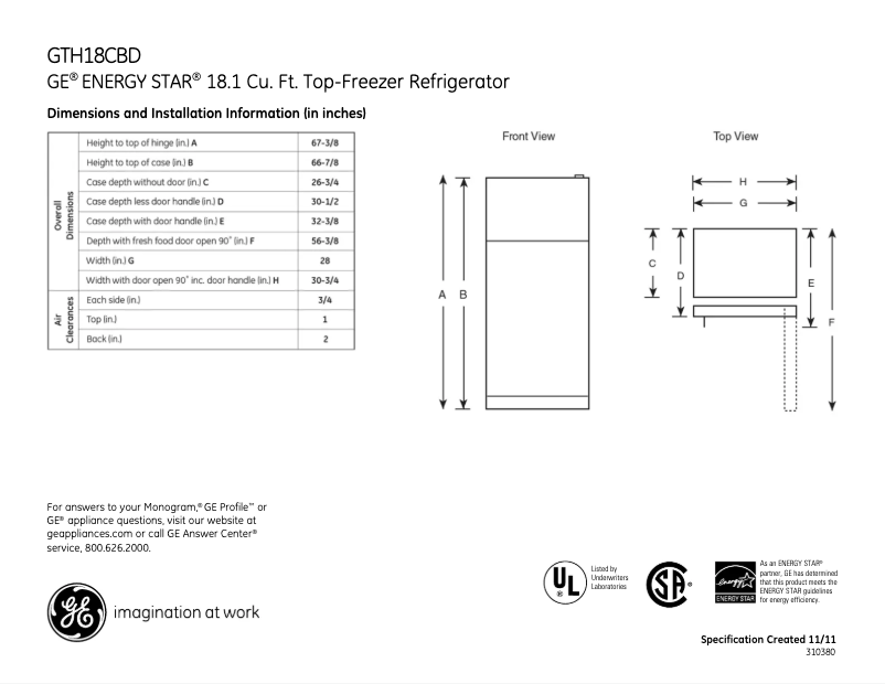 Imagen de la primera página del manual del dispositivo GTH18CBDRCC