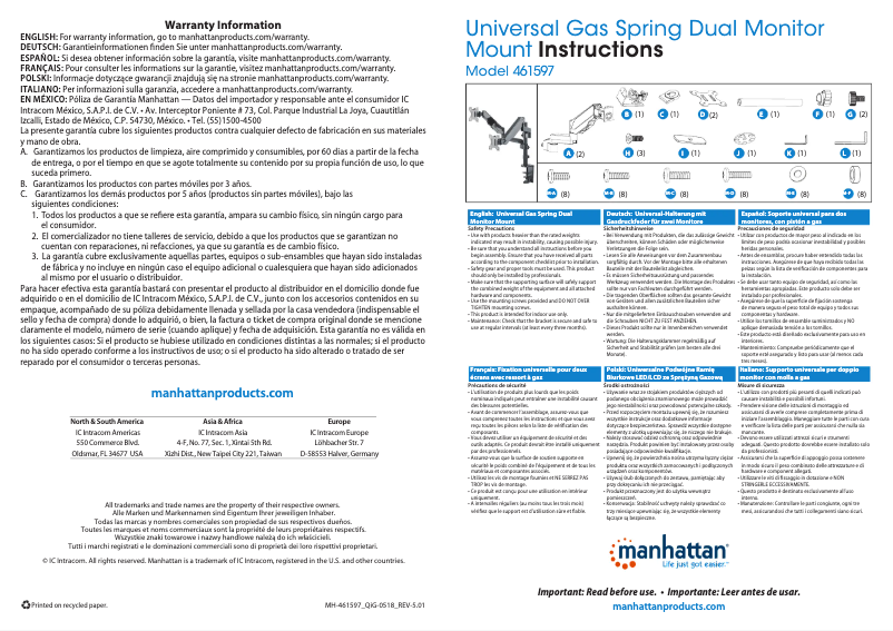 Página nº 1 - Manual de instrucciones Manhattan 461597