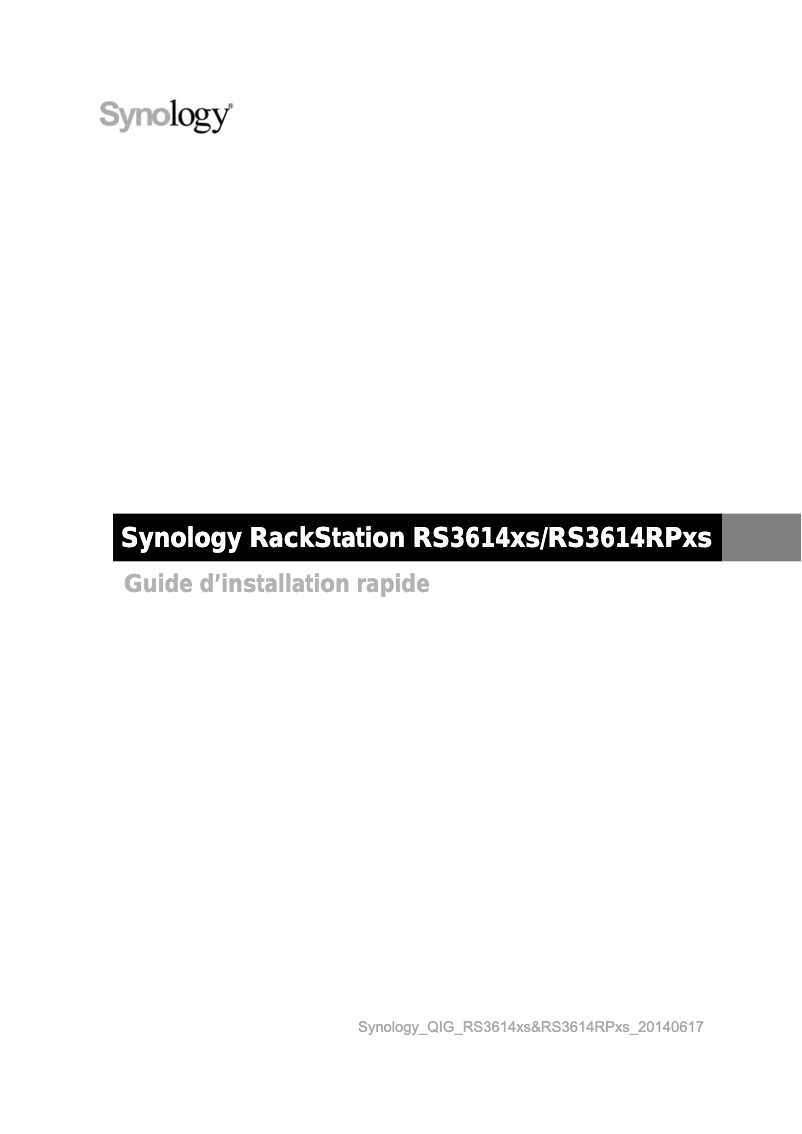 Página 1 del manual Manual de usuario Synology RackStation ​RS3614RPxs