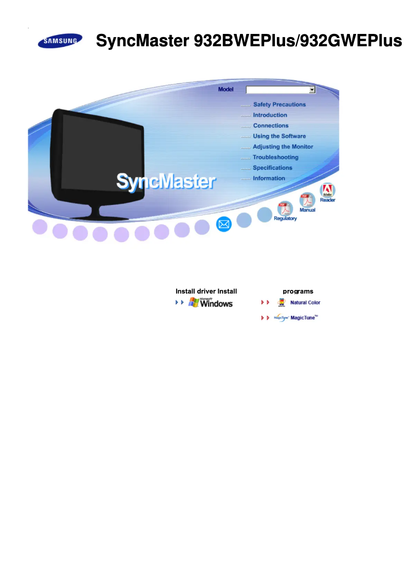 Imagen de la primera página del manual del dispositivo SyncMaster 932GWE Plus