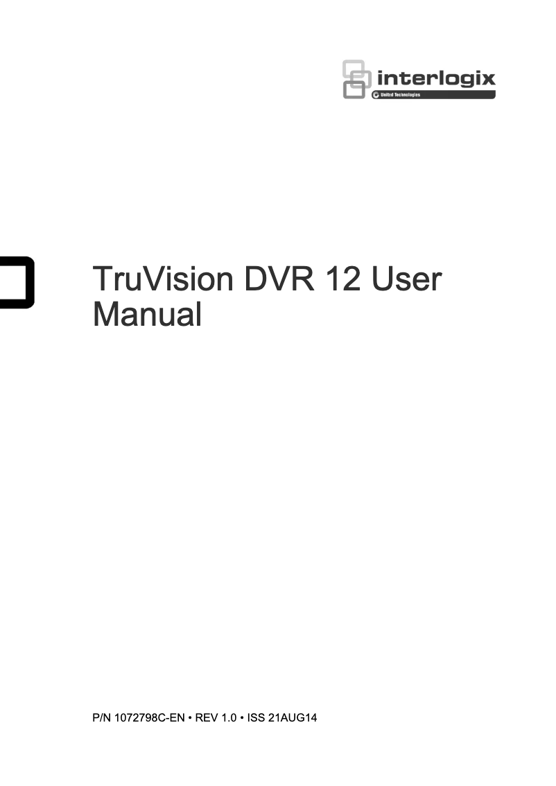 Página nº 1 - Manual de usuario Interlogix TruVision TVR-1216