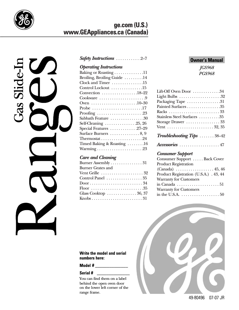 Imagen de la primera página del manual del dispositivo PGS968SEMSS