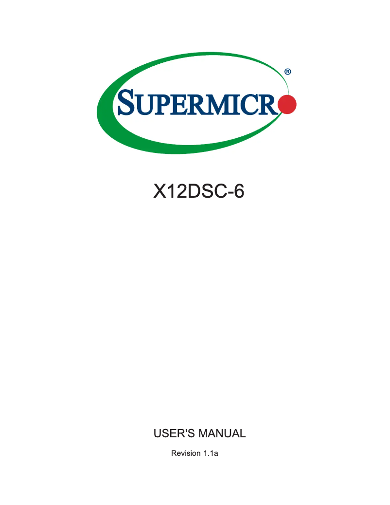 Página 1 del manual Manual de usuario Supermicro X12DSC-6
