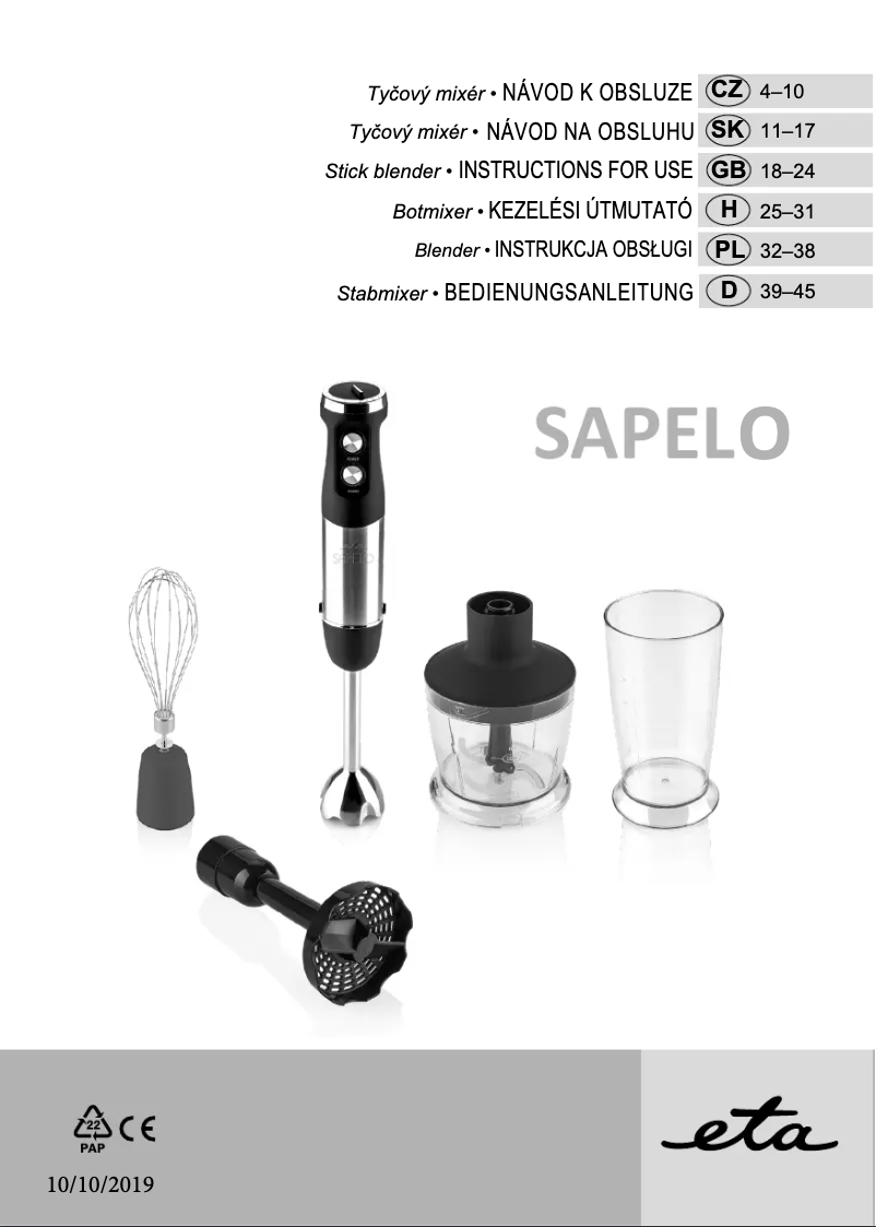 Página nº 1 - Manual de usuario Eta Sapelo 5013 90010