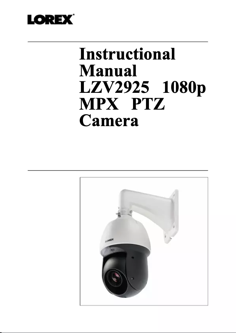 Página nº 1 - Manual de usuario Lorex LZV2925SB
