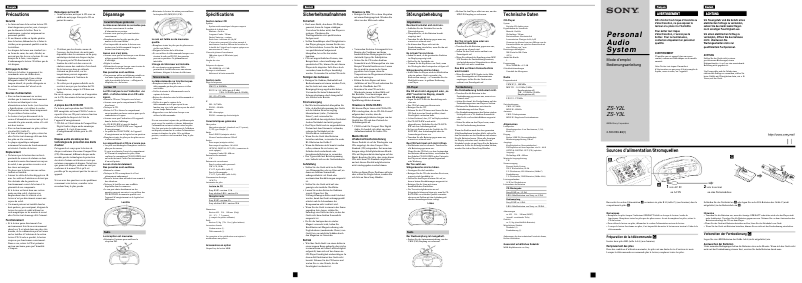 Página nº 1 - Manual de usuario Sony ZS-Y2L