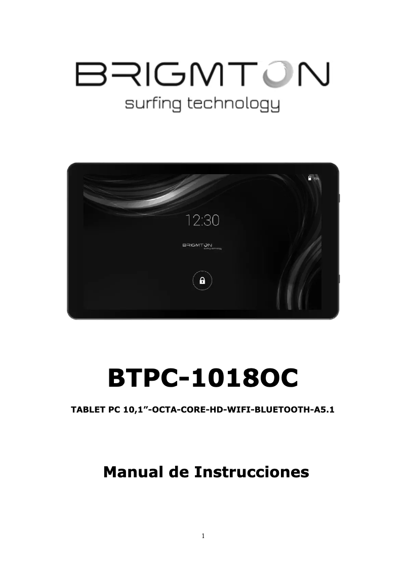 Imagen de la primera página del manual del dispositivo BTPC-1018 OC