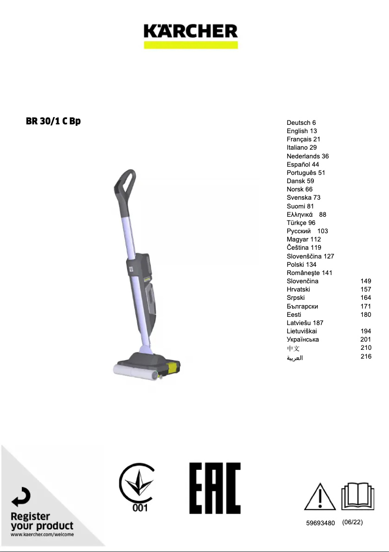Imagen de la primera página del manual del dispositivo BR 30/1 C Bp