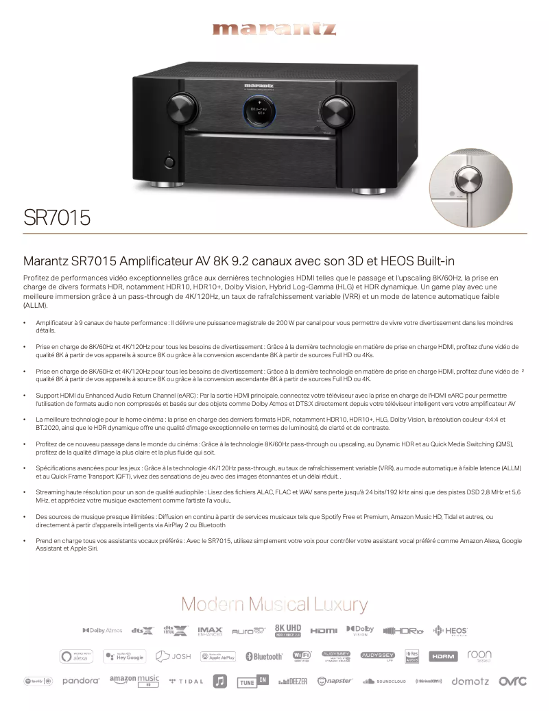 Imagen de la primera página del manual del dispositivo SR7015