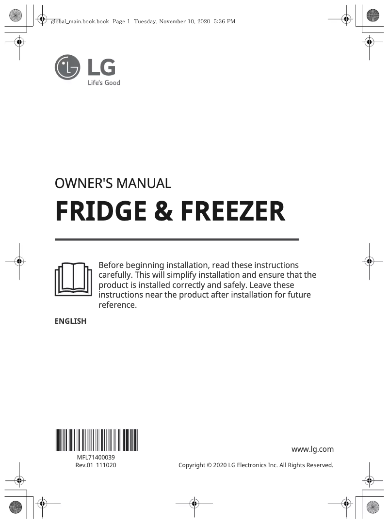 Imagen de la primera página del manual del dispositivo GC-F459NQDZ