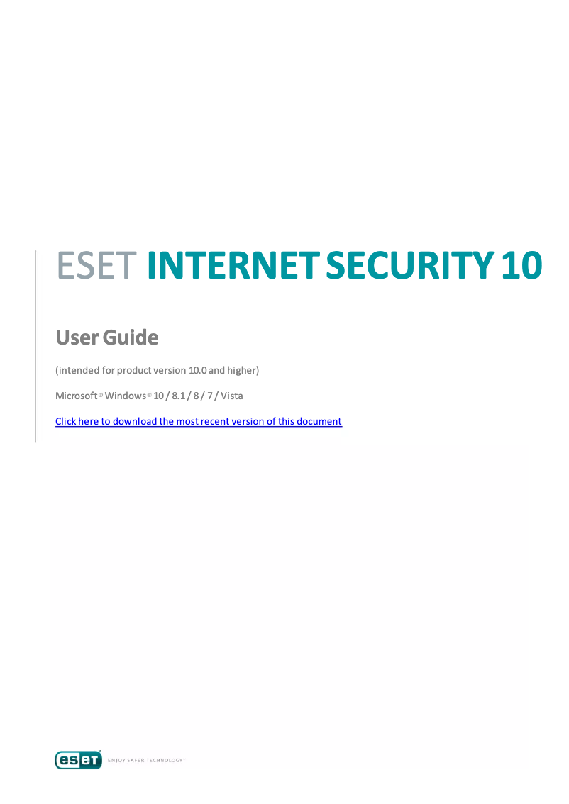 Imagen de la primera página del manual del dispositivo Internet Security 2017