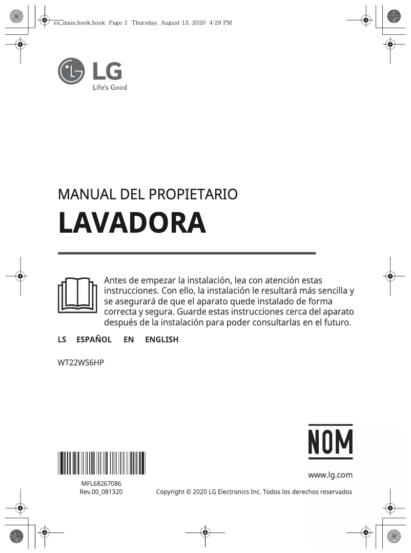 Página nº 1 - Manual de usuario LG WT22WS6HP