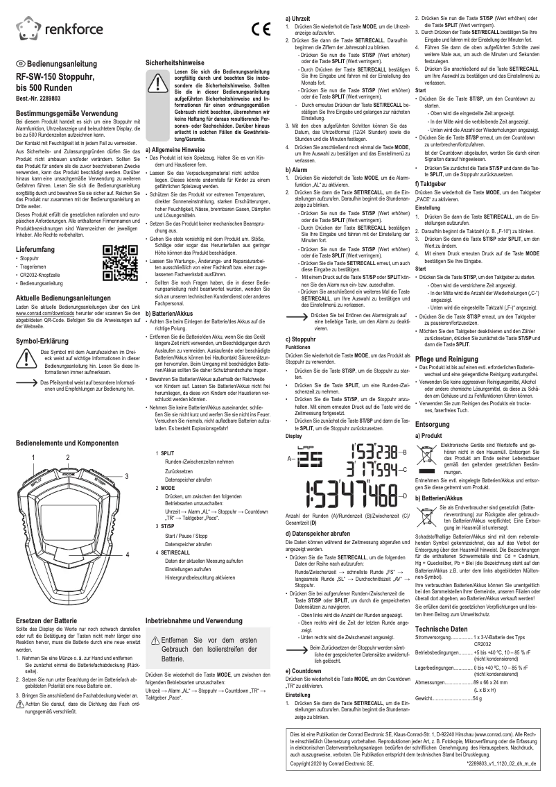 Imagen de la primera página del manual del dispositivo RF-SW-150