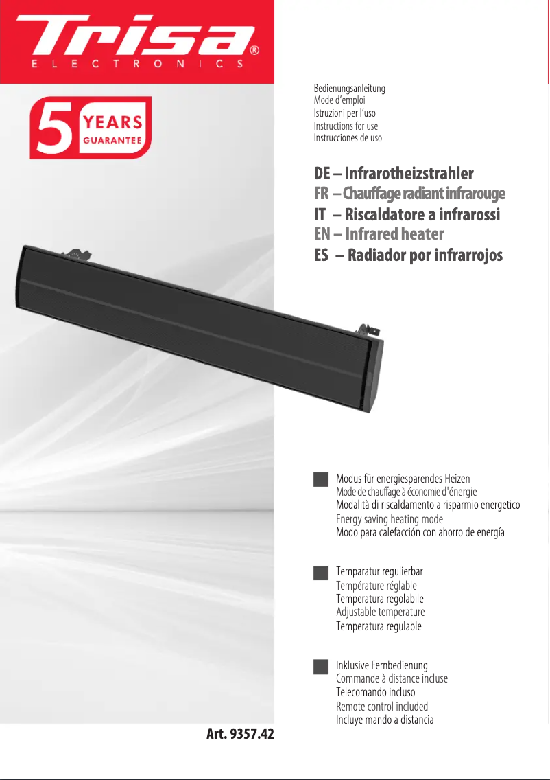 Página 1 del manual Manual de usuario Trisa Premium Heat 9357.42