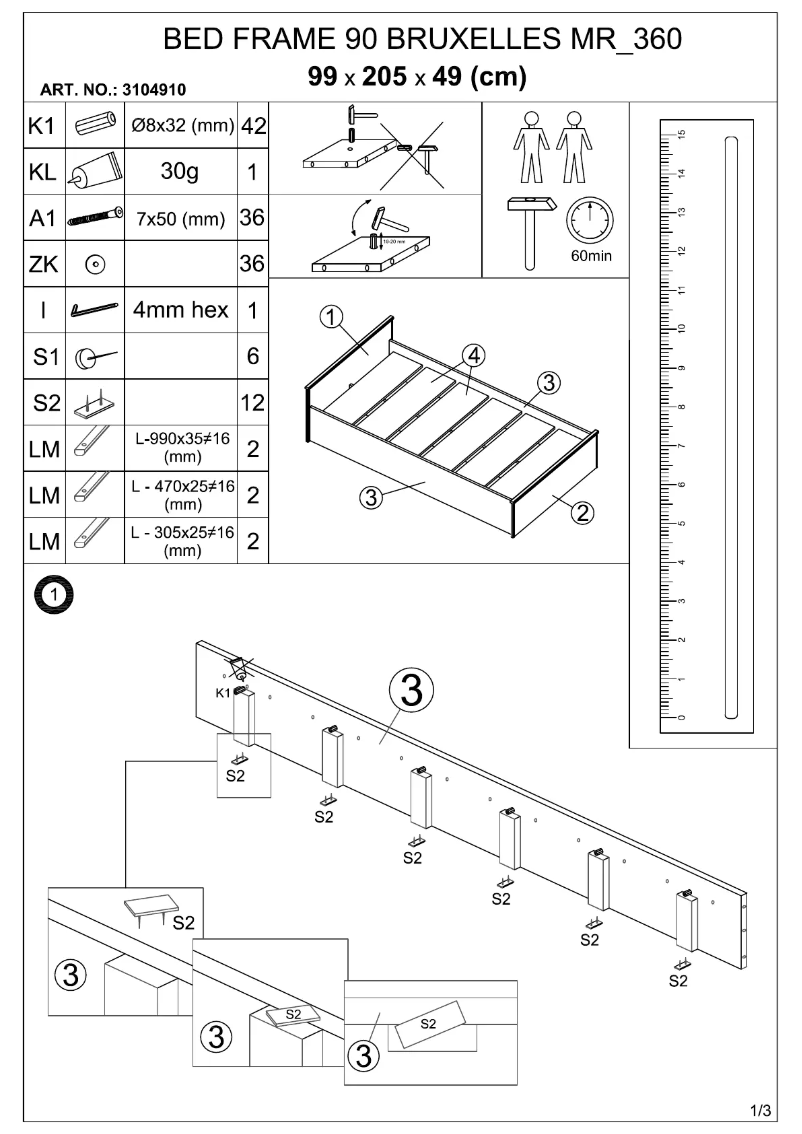 Página nº 1 - Manual de usuario JYSK Gentofte (90x200)