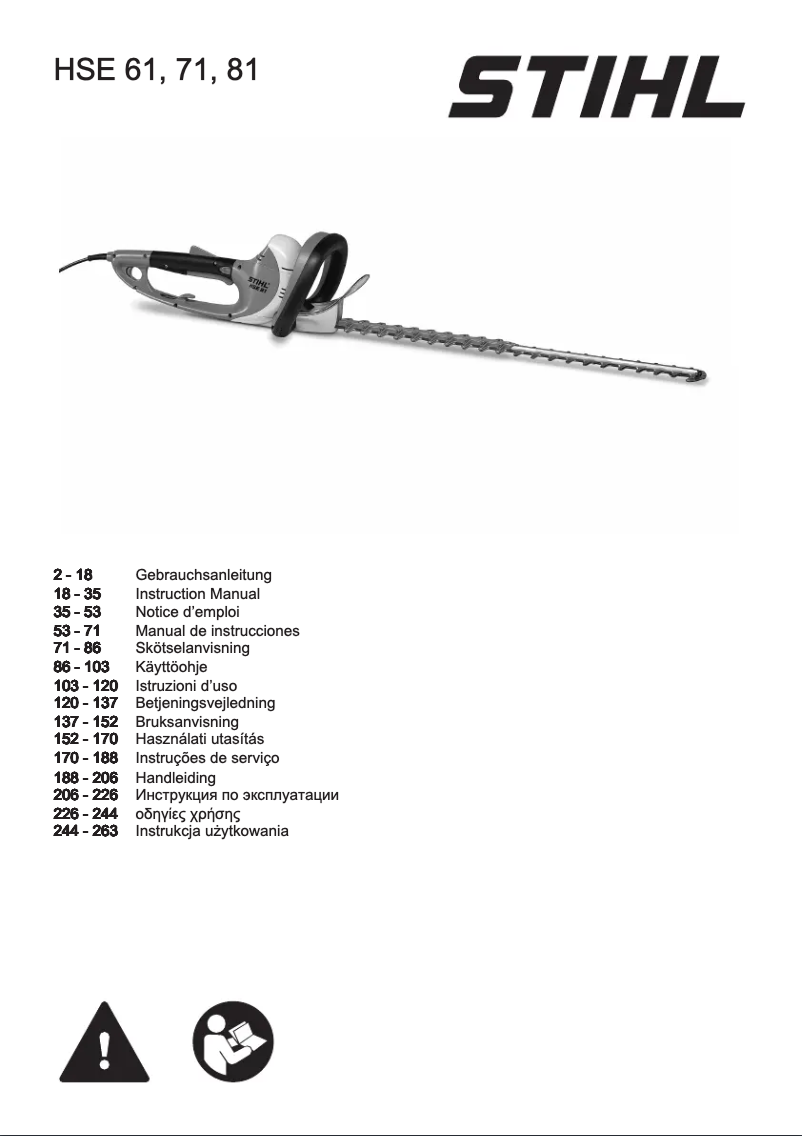 Página 1 del manual Manual de usuario Stihl HSE 71