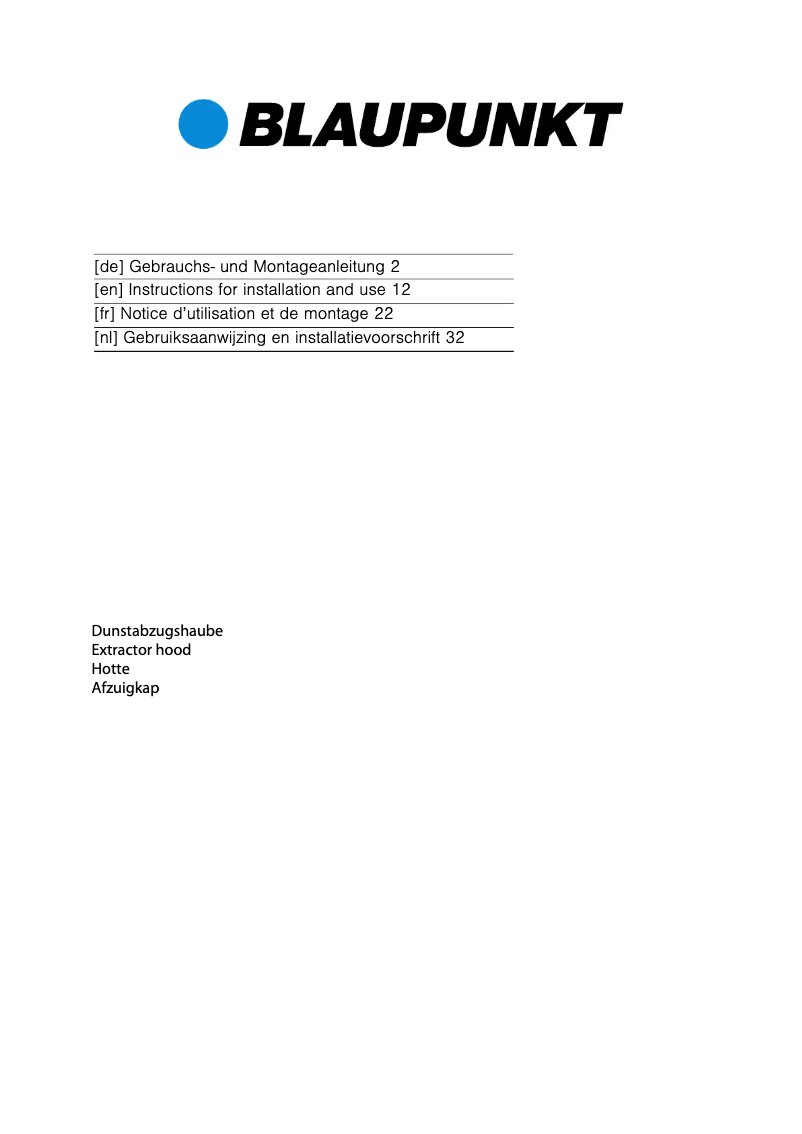 Página nº 1 - Manual de usuario Blaupunkt 5DB69250