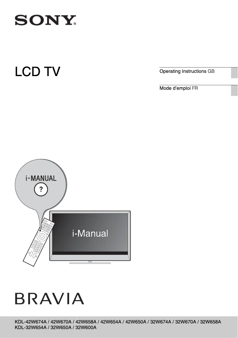 Imagen de la primera página del manual del dispositivo KDL-42W658A
