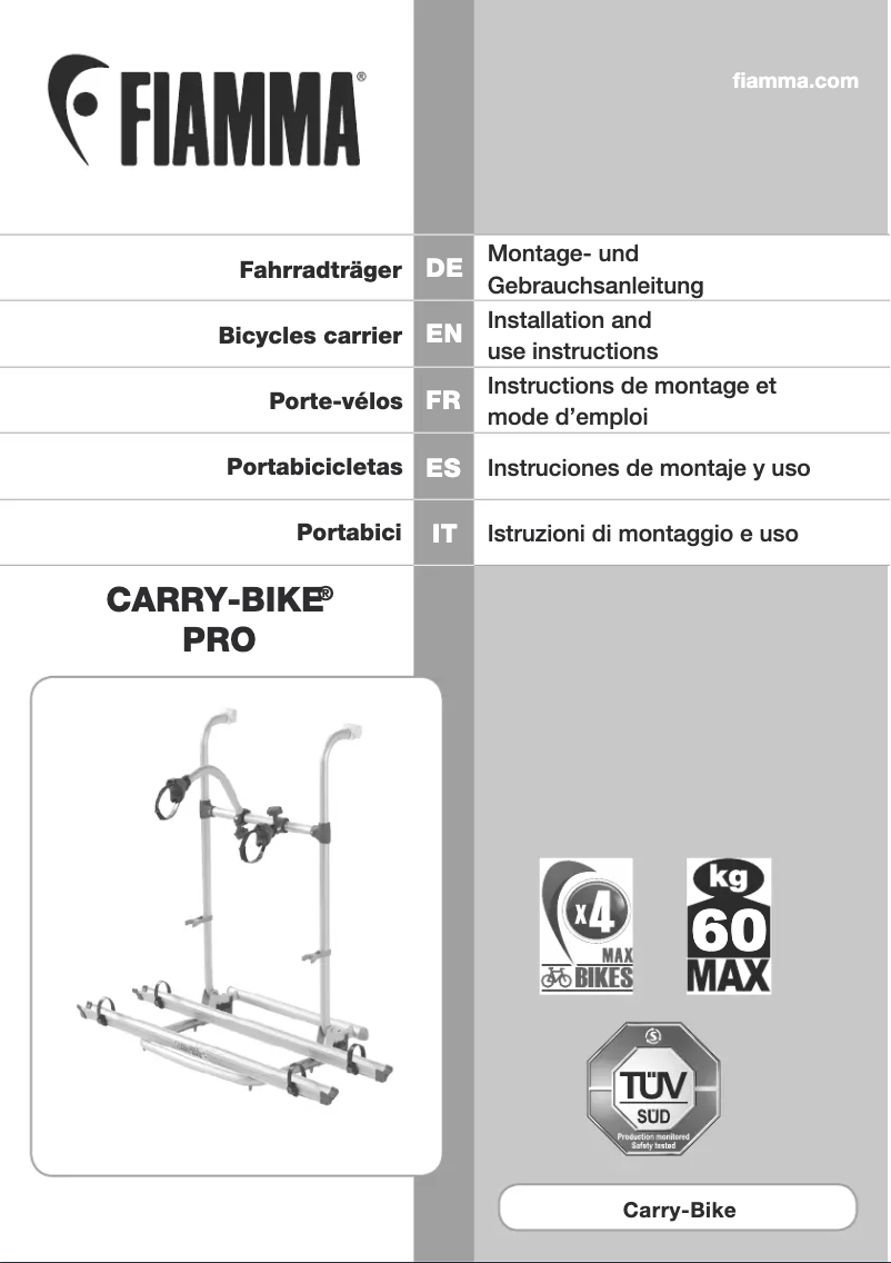 Página 1 del manual Manual de usuario Fiamma Carry-Bike Pro
