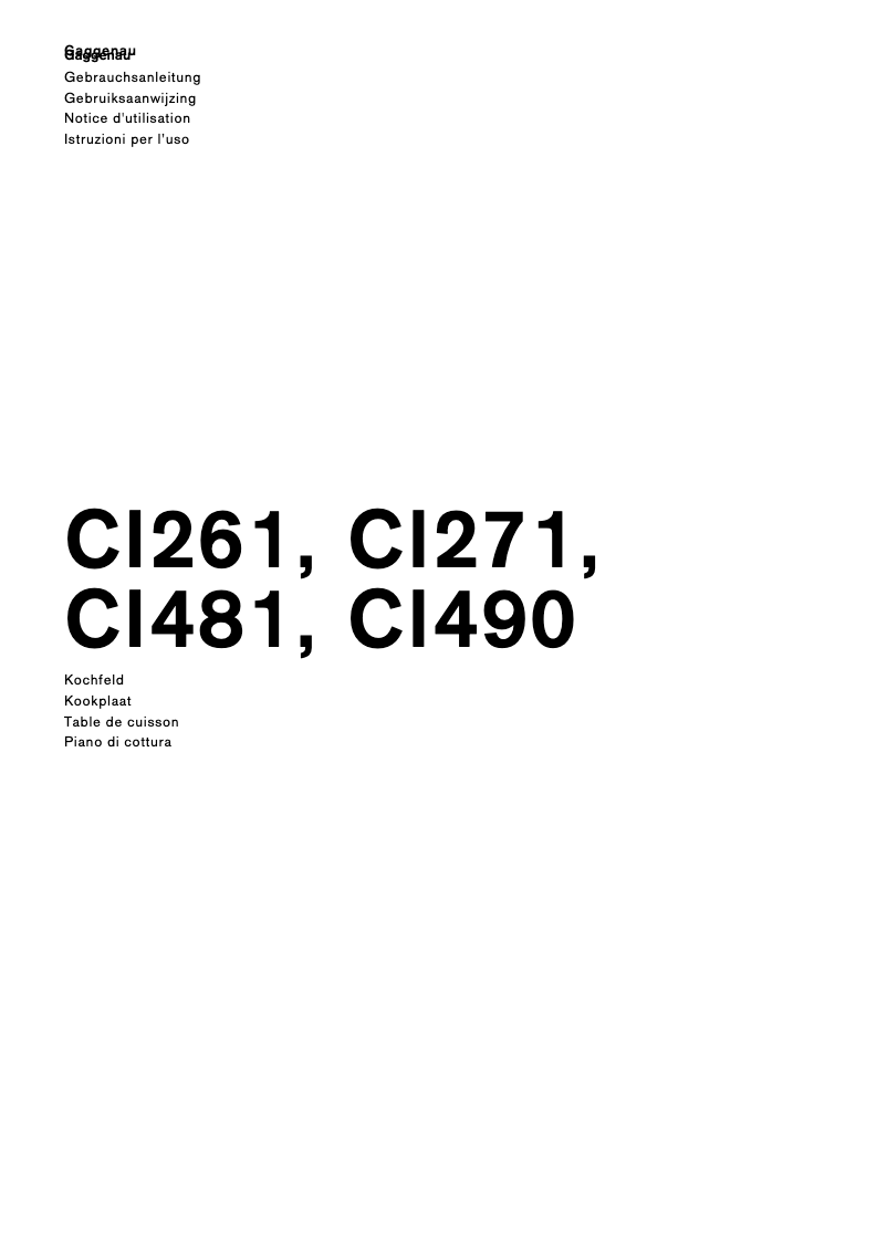 Página 1 del manual Manual de usuario Gaggenau CI481102