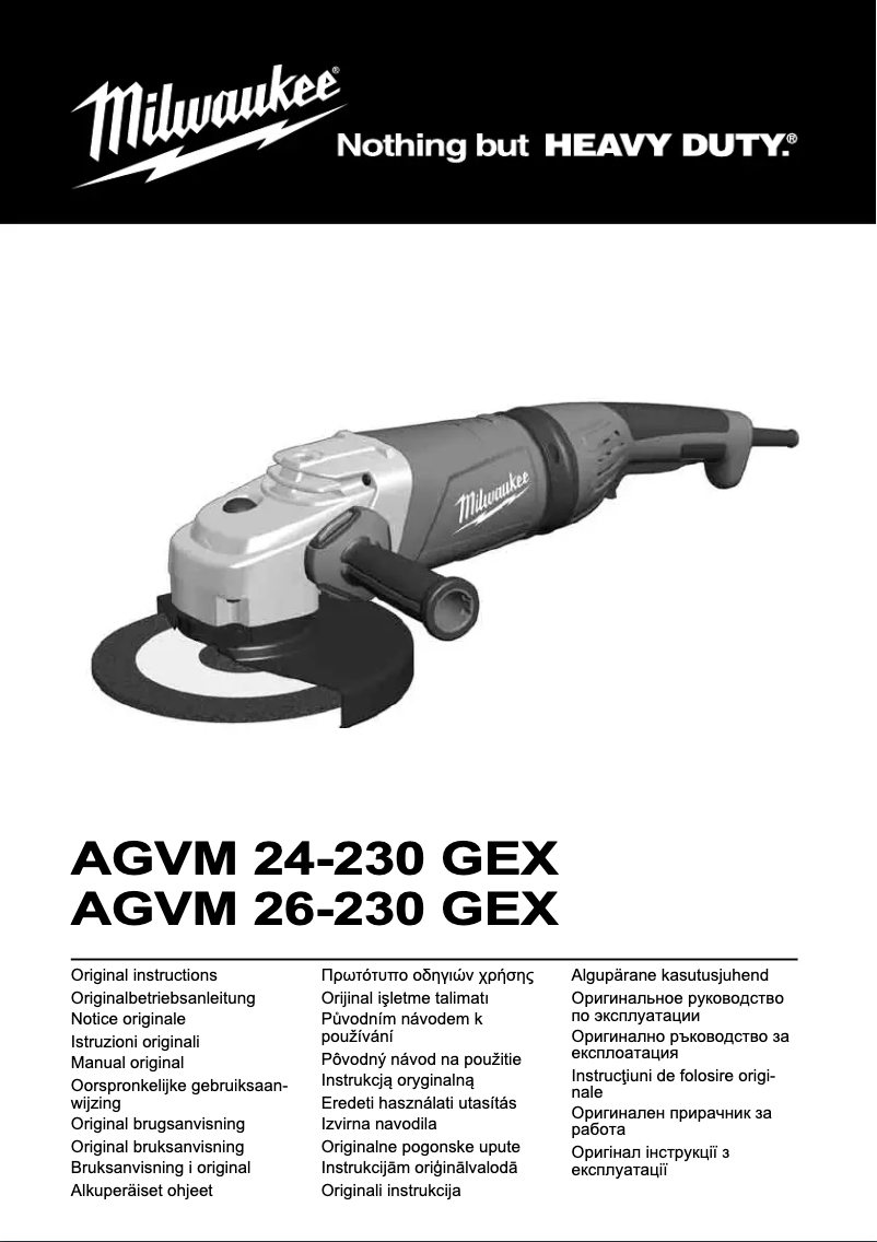 Página 1 del manual Manual de usuario Milwaukee AGVM 24-230 GEX