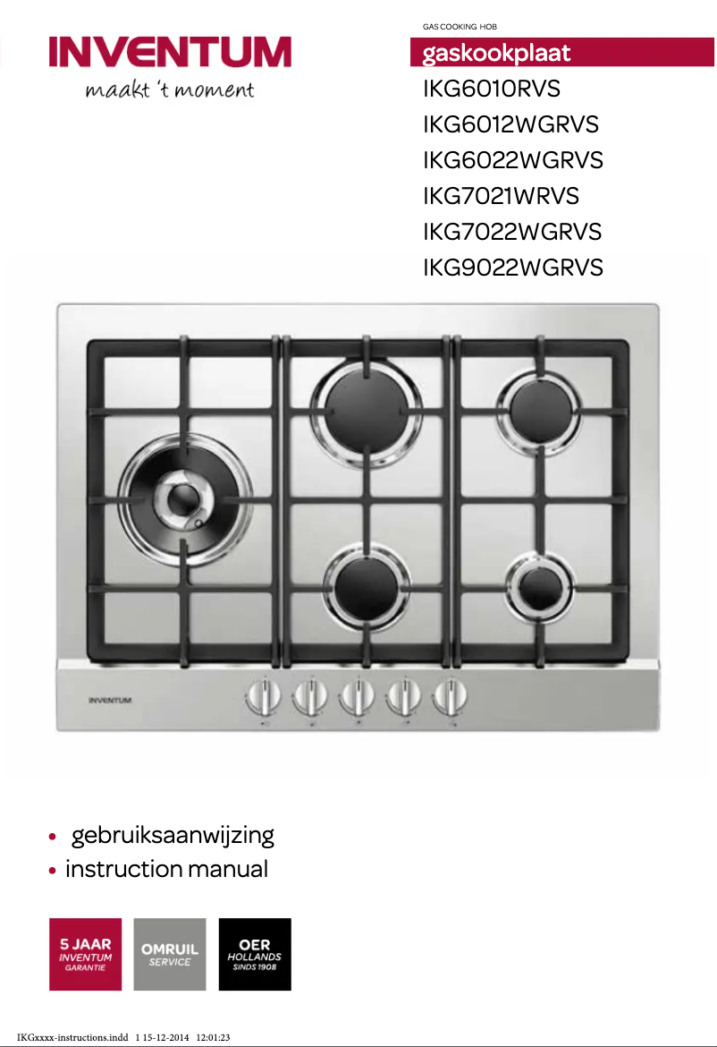 Página 1 del manual Manual de usuario Inventum IKG6022WGRVS