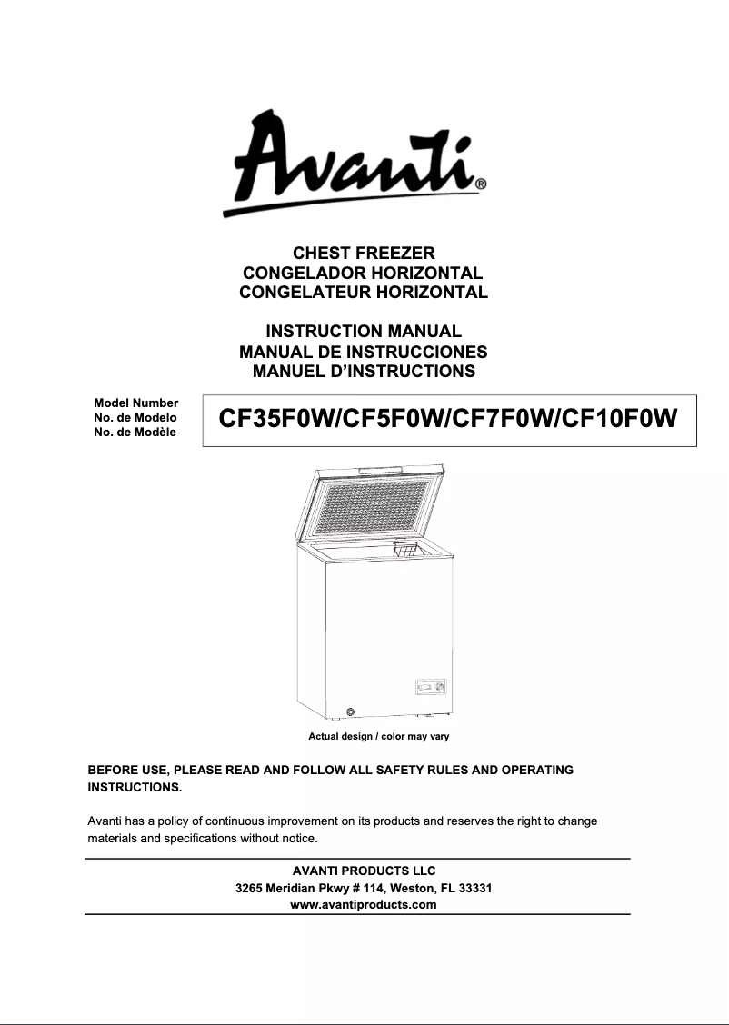 Imagen de la primera página del manual del dispositivo CF35F2G