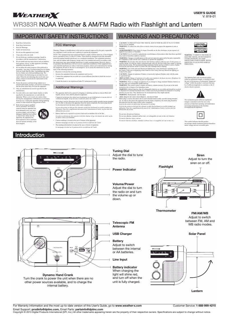 Imagen de la primera página del manual del dispositivo WR383R