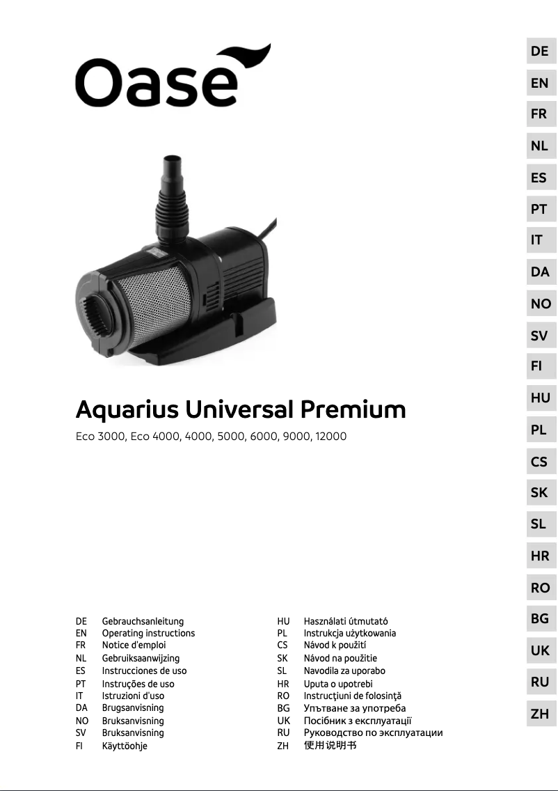 Página 1 del manual Manual de usuario Oase Aquarius Universal Premium Eco 4000