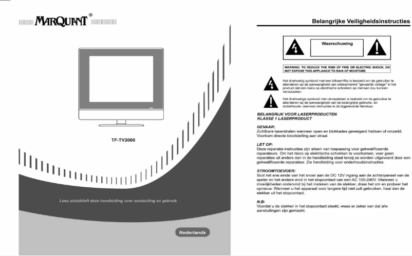 Imagen de la primera página del manual del dispositivo TF-TV2000