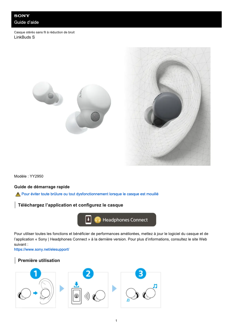 Página nº 1 - Manual de usuario Sony LinkBuds S