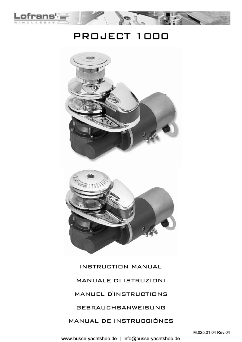 Página 1 del manual Manual de usuario Lofrans Project 1000