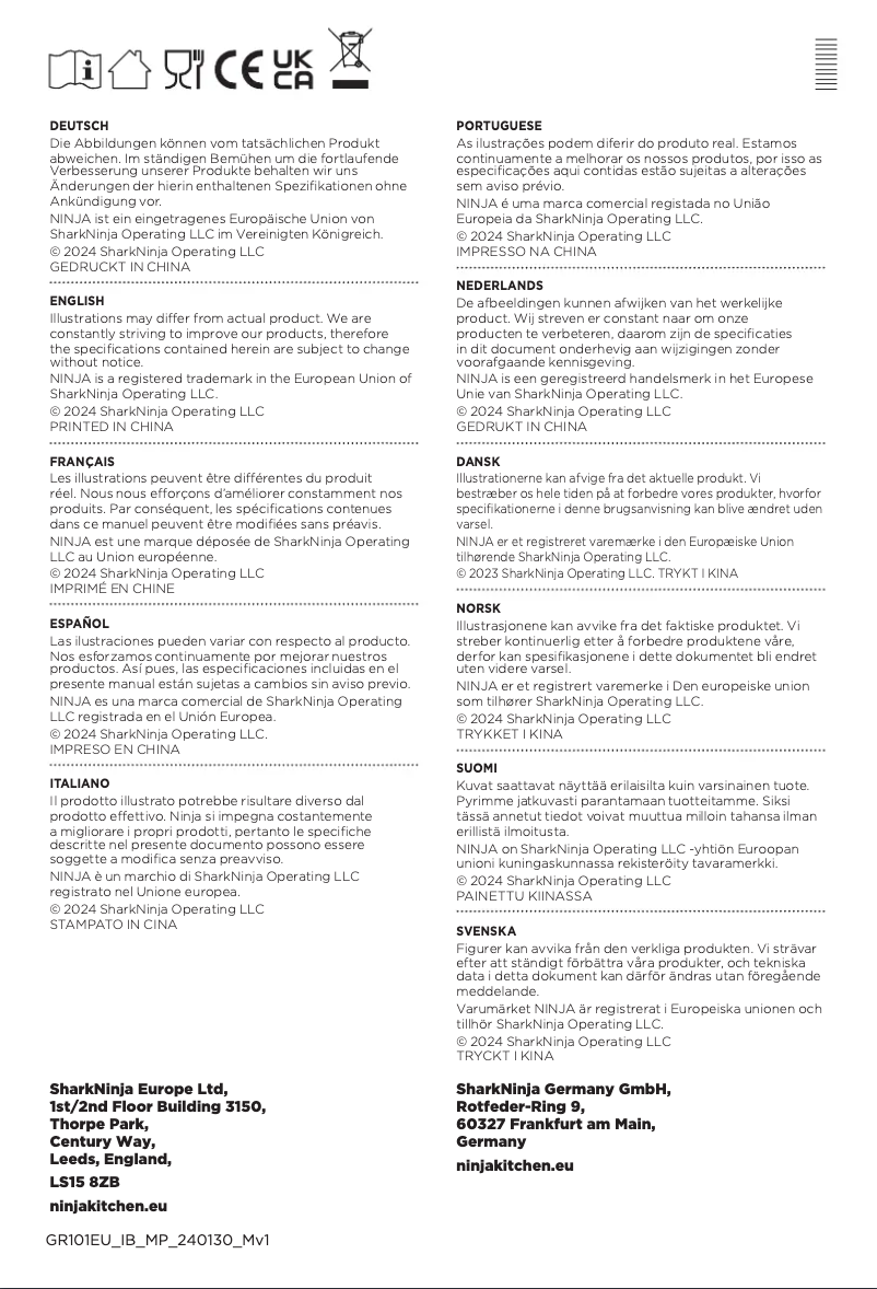 Página 1 del manual Manual de usuario Ninja GR101EU