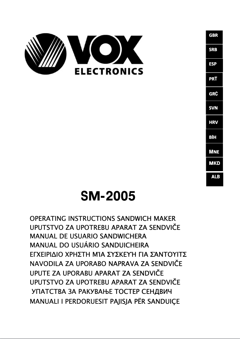 Imagen de la primera página del manual del dispositivo SM2005