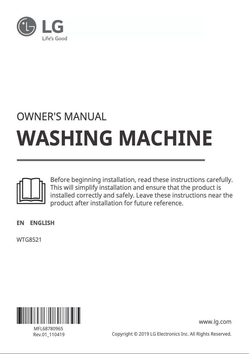 Imagen de la primera página del manual del dispositivo WTG8521