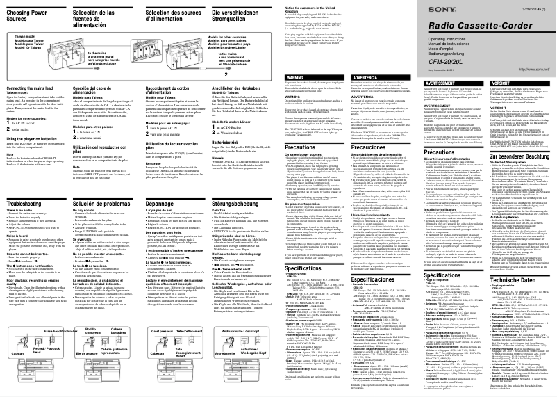 Imagen de la primera página del manual del dispositivo CFM-20L