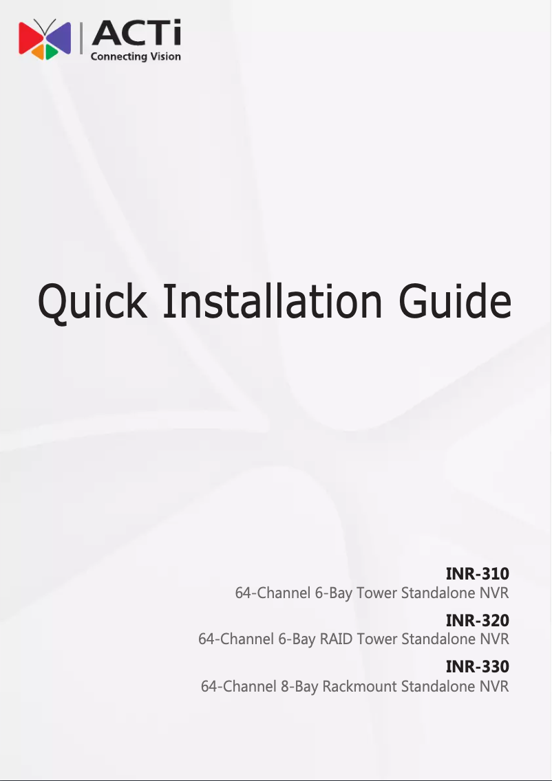 Imagen de la primera página del manual del dispositivo INR-320
