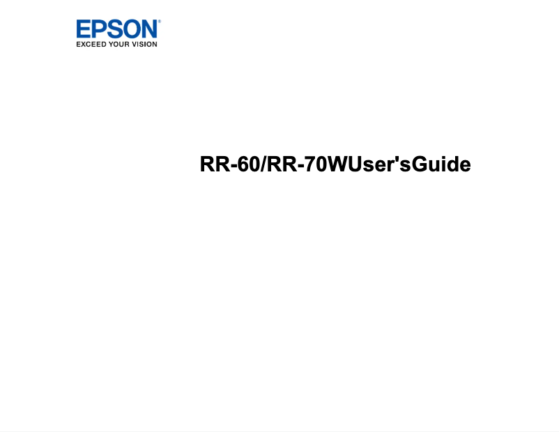 Página 1 del manual Manual de usuario Epson RapidReceipt RR-70W