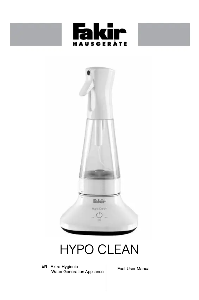 Página 1 del manual Guía de inicio rápido Fakir Hypo Clean