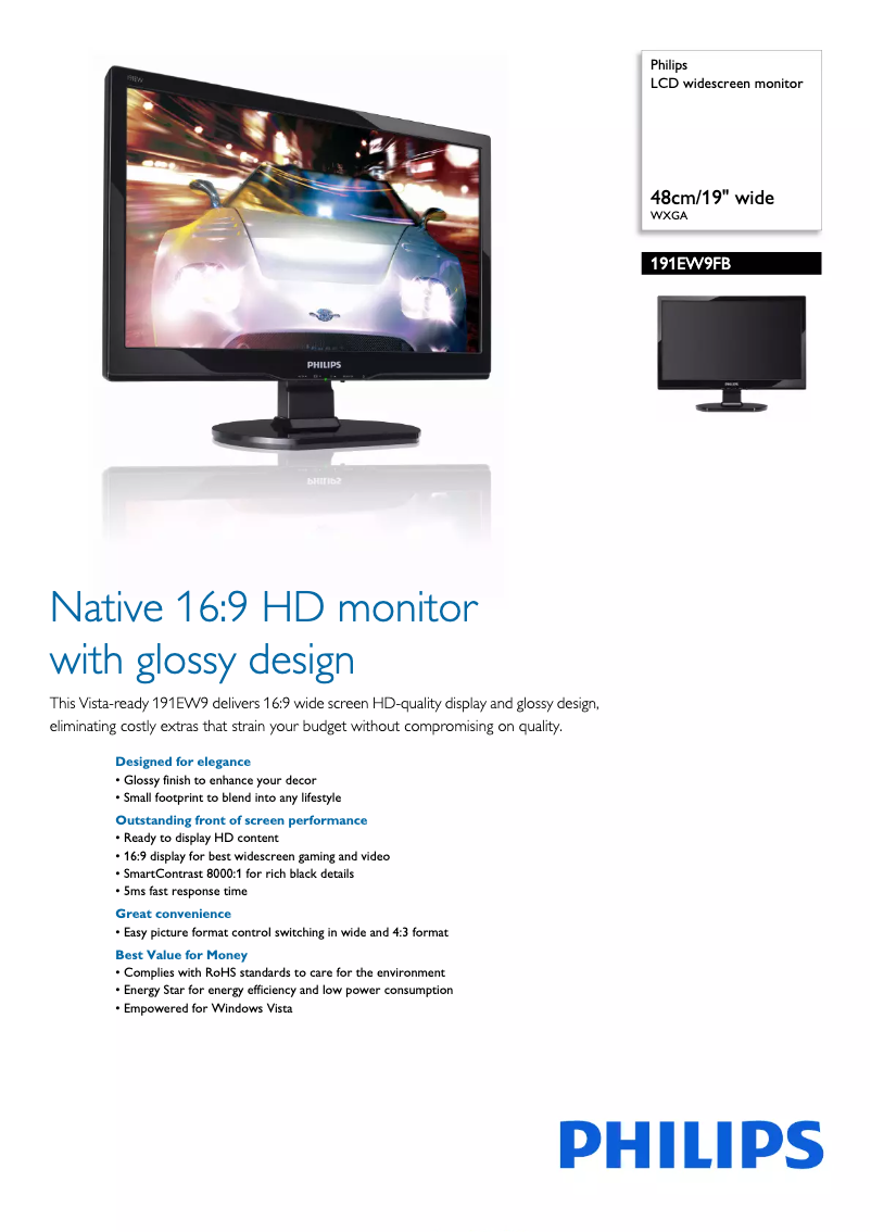 Imagen de la primera página del manual del dispositivo 191EW9FB