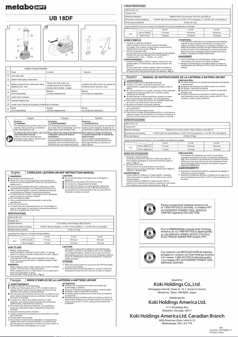 Imagen de la primera página del manual del dispositivo UB18DFQ4