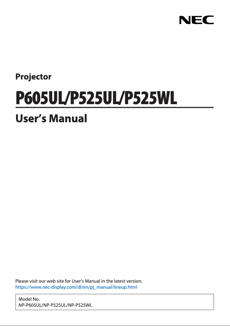 Imagen de la primera página del manual del dispositivo P525UL