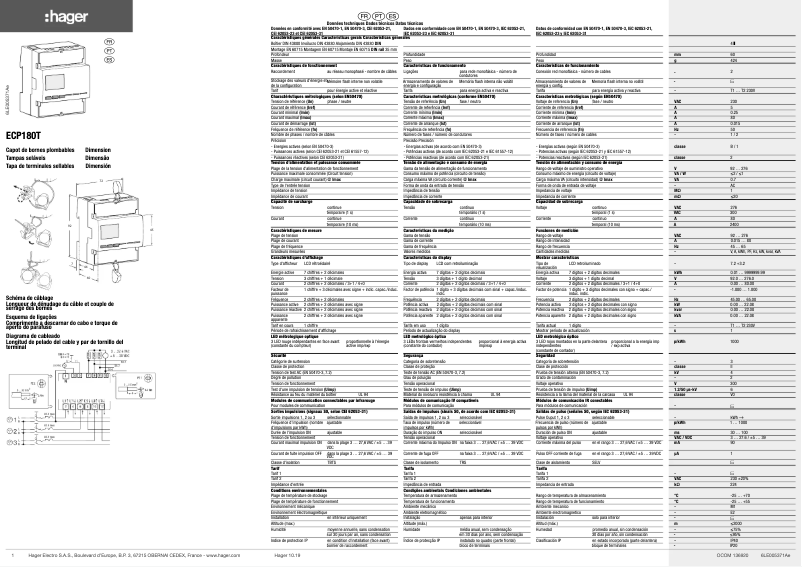 Página 1 del manual Instrucciones / montaje Hager ECP180T